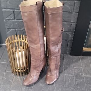 Y2K Leather Over the Knee Brown Boots